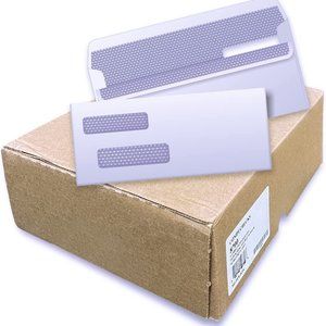 500 Double Window Invoice Envelope Flip & Seal Security Envelopes - 4-1/8x9-1/8"